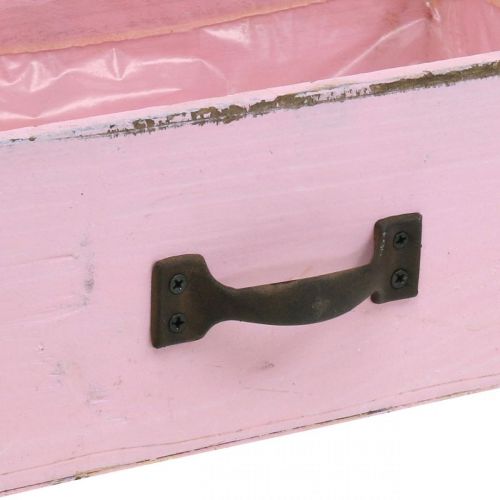daiktų Medinis stalčiukas rožinis shabby chic deco 25×13×8cm