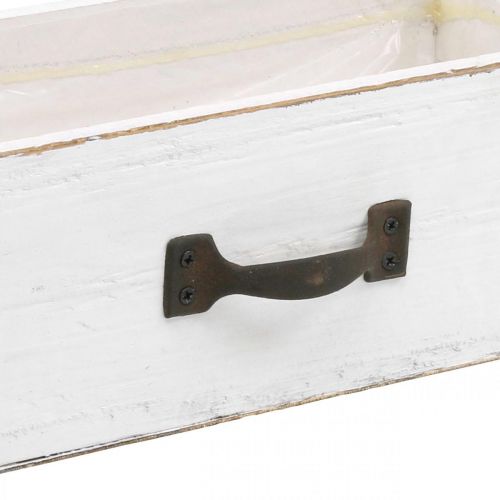 Floristik24 Dekoratyvinis stalčius, balta augalų dėžutė medinė vintažinė išvaizda 25×13×8cm