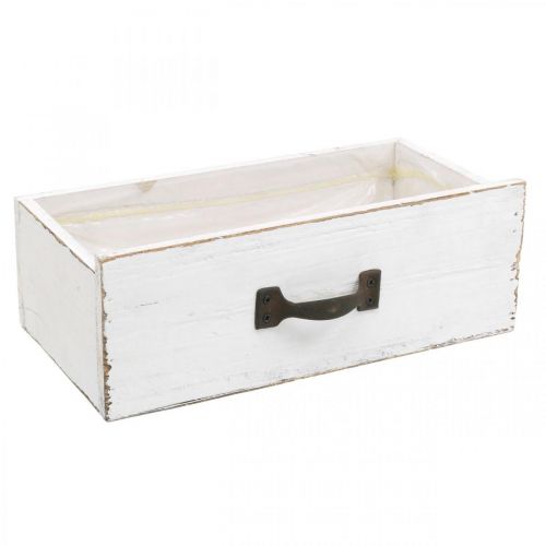 Floristik24 Dekoratyvinis stalčius, balta augalų dėžutė medinė vintažinė išvaizda 25×13×8cm