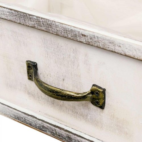 Floristik24 Sodinamosios medinis stalčius kreminis vintage 40/35/30/25cm rinkinys iš 4 vnt