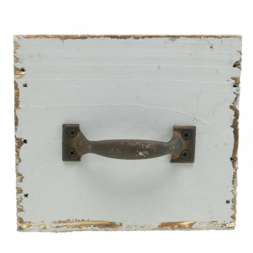 Floristik24 Augalų stalčius skurdus prašmatnus medinis stalčius pilkas 12,5×12,5×11 cm