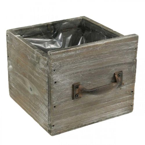 Floristik24 Augalų stalčius nuskuręs prašmatnus medžio apdaila natūrali 12,5×12,5×11 cm