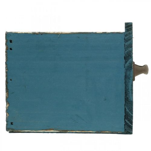 Floristik24 Augalų stalčius mėlyna medžio apdaila shabby chic 12,5×12,5×11 cm
