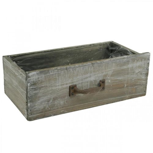 Floristik24 Augalų dėžės stalčius medinis skurdus prašmatnus skalbtas baltas 25x13x9cm