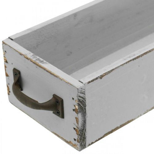 Floristik24 Dekoratyvinis padėklas medinis augalų stalčius Shabby Chic Grey 65×11×7cm