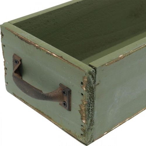 Floristik24 Deco stalčius Vintage Look Medinis padėklas Shabby Green 65 × 11 × 7 cm