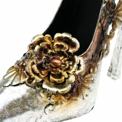 daiktų Dekoratyviniai batų sodinimo batai sidabriniai blizgūs 26cm x 11cm H30cm