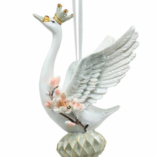 Floristik24 Deco kabykla Kalėdų eglutės papuošalas gulbė 17cm