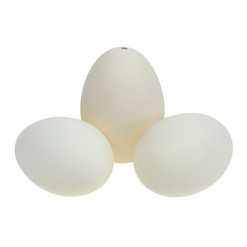Floristik24 Gulbių kiaušiniai 9cm kreminiai balti 6vnt