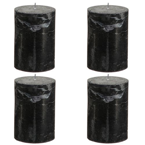 daiktų Juodos žvakės stulpinės žvakės vienspalvės 70x100mm 4 vnt