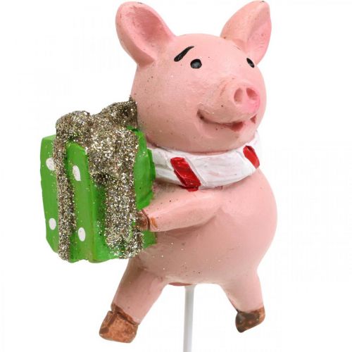 daiktų Deco pig Kalėdų laimės kiaulytės gėlių kamštis 4vnt