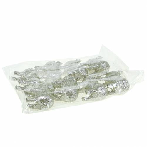 Floristik24 Dekoratyviniai kiaulės blizgučiai sidabriniai 10cm 8vnt