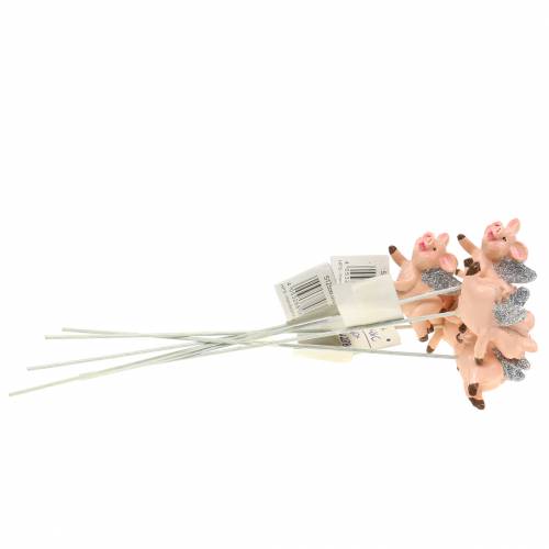 Floristik24 Dekoratyvinis kištukas kiaulytės laimės žavesys 6vnt