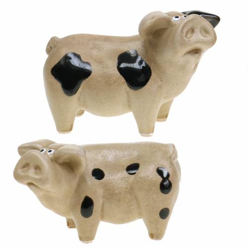 Floristik24 Kiaulės dėmėta keramika 11cm rinkinys iš 2 vnt