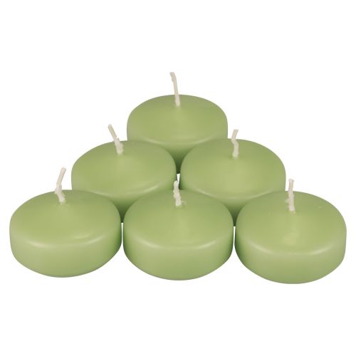 Plaukiojančios žvakės žalios Wenzel žvakės švelniai žalios 30×50mm 8vnt