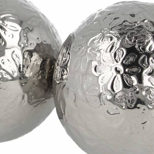 Floristik24 Plaukiojančios rutulinės gėlės sidabrinės metalinės Ø5,5cm asorti 6vnt