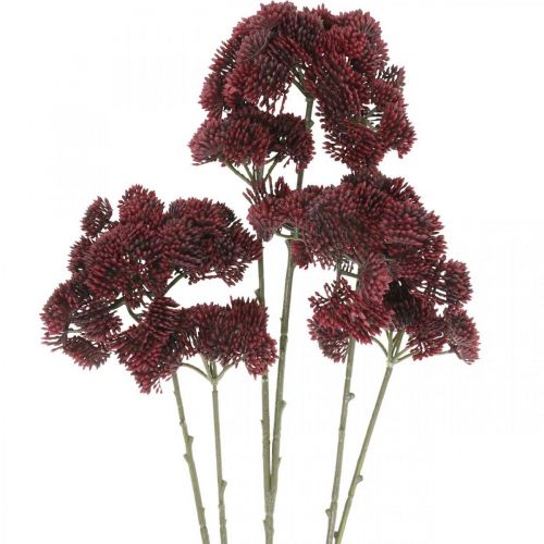 Sedum dirbtinis raudonas akmenukas rudeninis dekoras 70cm 3vnt