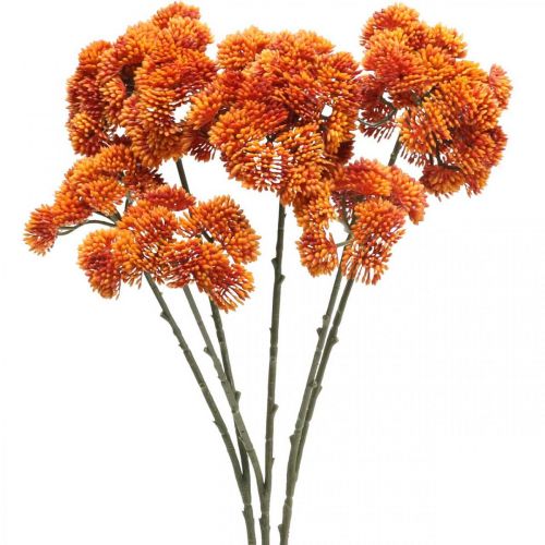 Floristik24 Sedum dirbtinė sedum oranžinė rudens puošmena 70cm 3vnt