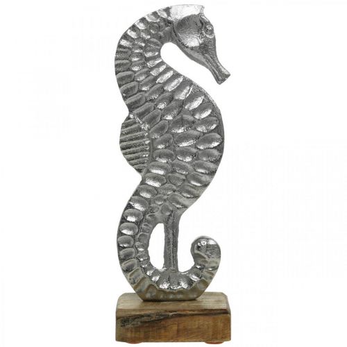 Floristik24 Jūrų arkliukas į vietą, jūros dekoracija iš metalo, jūrinė skulptūra sidabras, natūralios spalvos H22cm