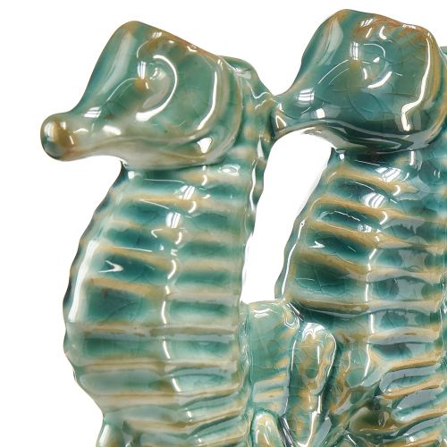 daiktų Seahorse keraminė gėlių vaza Mėlyna Žalia L21cm 2vnt