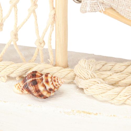 daiktų Burlaivio apdaila medinė pušis ant pagrindo natūrali balta H39cm