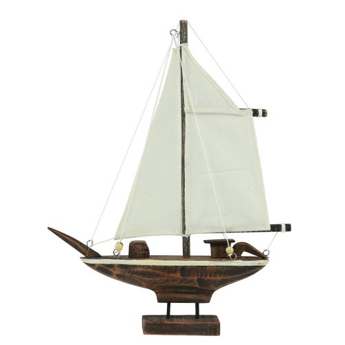 daiktų Burlaivio dekoravimo laivas pušies mediena ruda 22,5×4×29cm