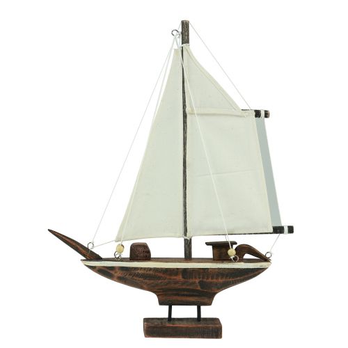Floristik24 Burlaivis dekoravimo laivas pušies medienos rudas 32×5×41cm