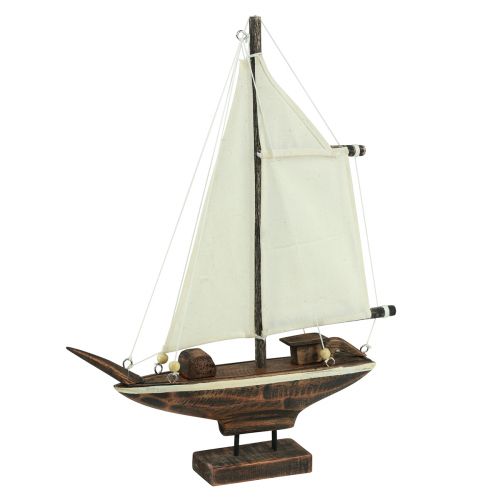 daiktų Burlaivis dekoravimo laivas pušies medienos rudas 32×5×41cm