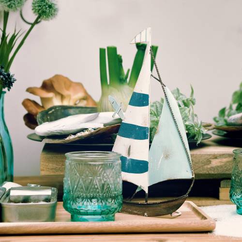Floristik24 Metalinis burlaivis 15cm x 28cm