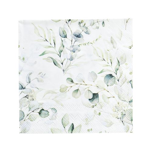 Floristik24 Servetėlės eukalipto dekoratyvinė stalo puošmena balta 25x25cm 20vnt