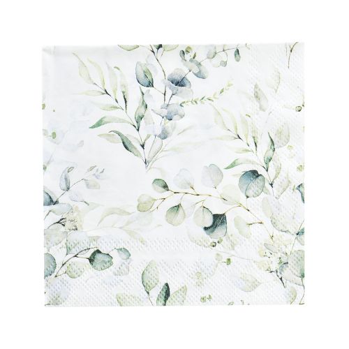 Floristik24 Servetėlės eukalipto dekoratyvinė stalo puošmena balta 25x25cm 20 vnt