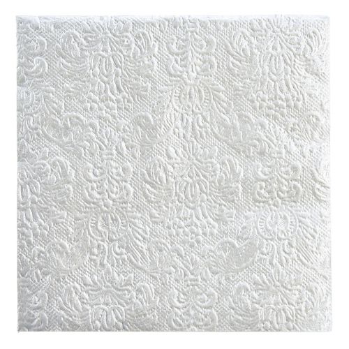 Servetėlės Spalva Sidabrinis Reljefinis Ornamentas 33x33cm 15vnt