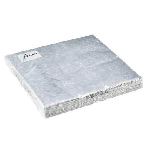 daiktų Servetėlės Spalva Sidabrinis Reljefinis Ornamentas 33x33cm 15vnt