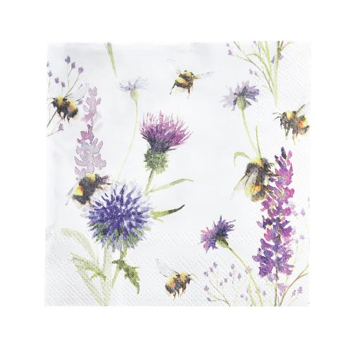 Servetėlės vasaros kamanių bičių dekoravimas 25x25cm 20vnt