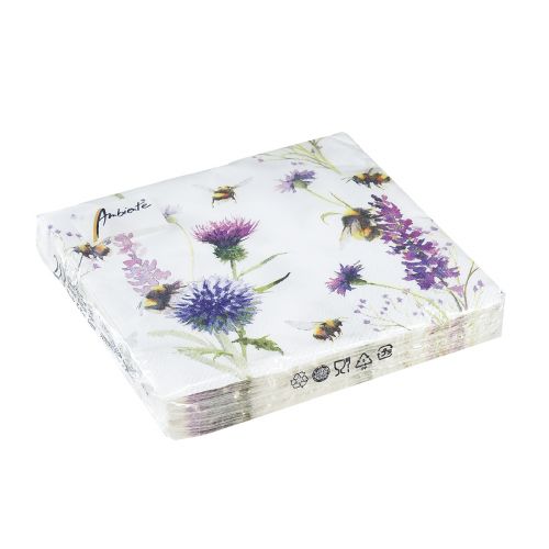 daiktų Servetėlės vasaros kamanių bičių dekoravimas 25x25cm 20 vnt