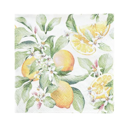 Floristik24 Servetėlės vasarinės stalo dekoracijos citrinos dekoras 25x25cm 20 vnt