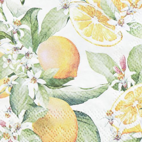 Floristik24 Servetėlės vasarinės stalo dekoracijos citrinos dekoras 25x25cm 20 vnt