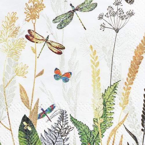 Floristik24 Servetėlės Summer White Motif Meadow Colored 25x25cm 20 vnt