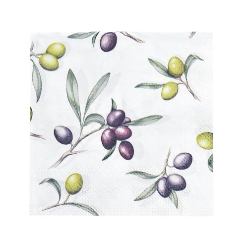 Servetėlės stalo dekoravimui vasarinė alyvuogių žalia violetinė 25x25cm 20vnt