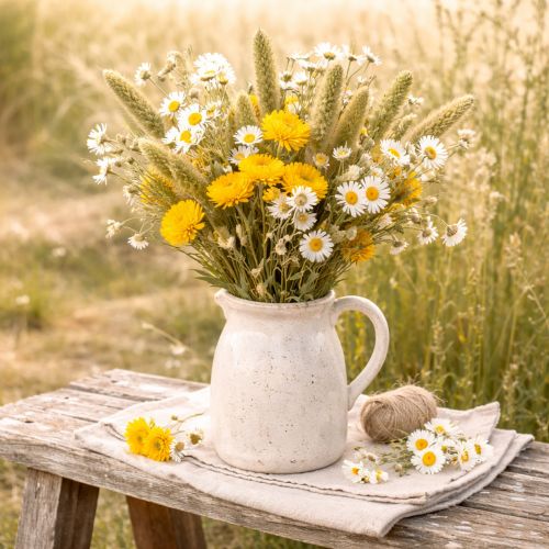 daiktų Džiovintos sorų (Setaria) gėlės kaimiškiems ir stilingiems namų aksesuarams 75 cm 220 g