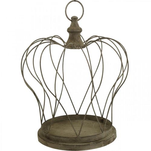 Floristik24 Shabby Chic Deco Crown Rustic metalinė karūna pakabinimui H34cm