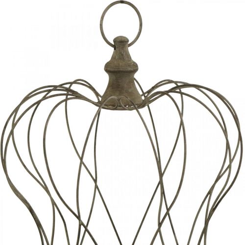 Floristik24 Shabby Chic Deco Crown Rustic metalinė karūna pakabinimui H34cm