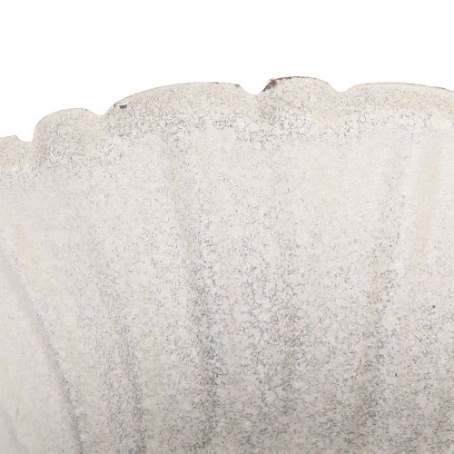 Floristik24 Shabby Chic Dekoratyvinis metalinis puodelis Baltas Ø12cm H12cm