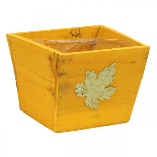 Floristik24 Augalų dėžutė medinė skurdi prašmatni medinė dėžutė geltona 11×14,5×14 cm