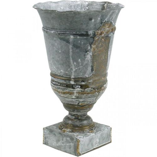 Floristik24 Shabby Chic taurė metalinė stalo dekoravimo puodelio vaza Ø18,5 H30cm