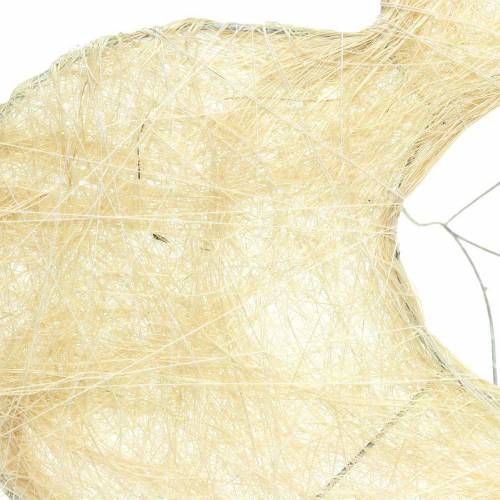 Floristik24 Sizalio rankogalių širdelė balinta 16cm 10 vnt