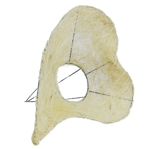 Floristik24 Sizalio rankogalių širdelė balinta 27cm 1vnt