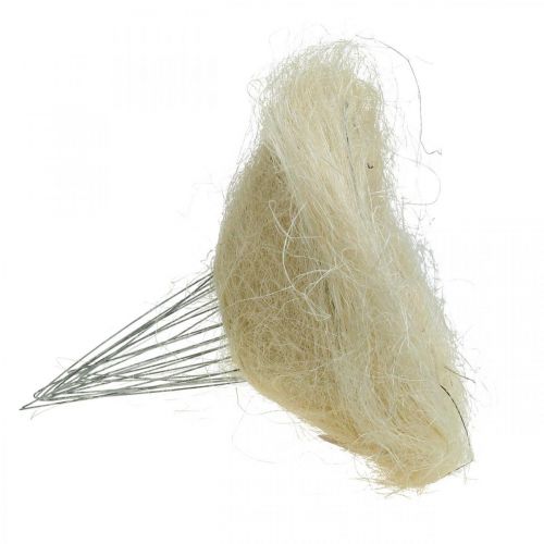 daiktų Gėlių puokštė, sizalio manžetė balinta Ø25cm 6 vnt