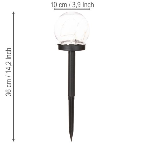 Sodo šviestuvas, rutulinis šviestuvas su įžemintu smaigaliu lauko apšvietimui, 36 cm, 4 vnt. | Floristik24.lt