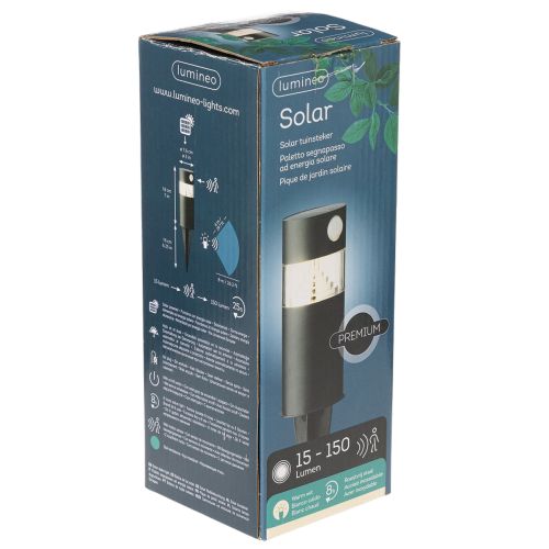 Saulės energija varomas sodo šviestuvas su judesio jutikliu, LED, 34 cm | Floristik24.lt